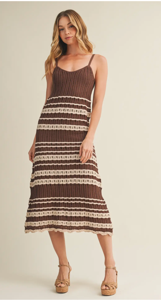 Chocolate Crochet Cami Dress