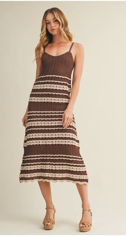 Chocolate Crochet Cami Dress