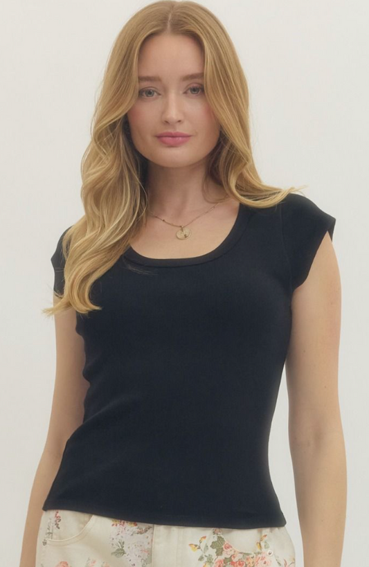 Black Cap Sleeve Tee