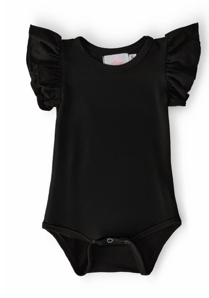 Black Ruffle SS Onesie