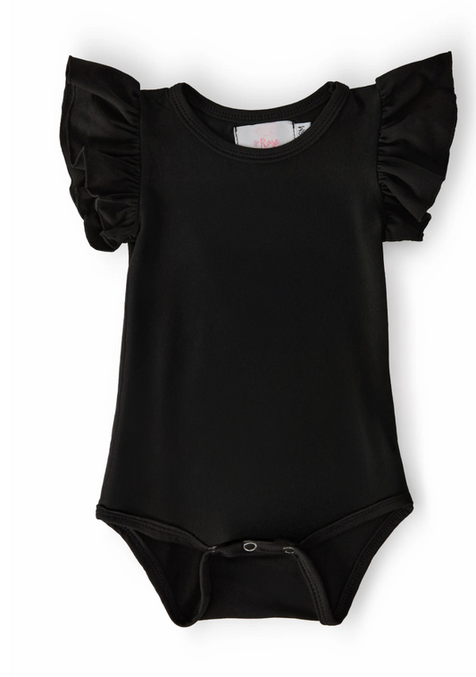 Black Ruffle SS Onesie