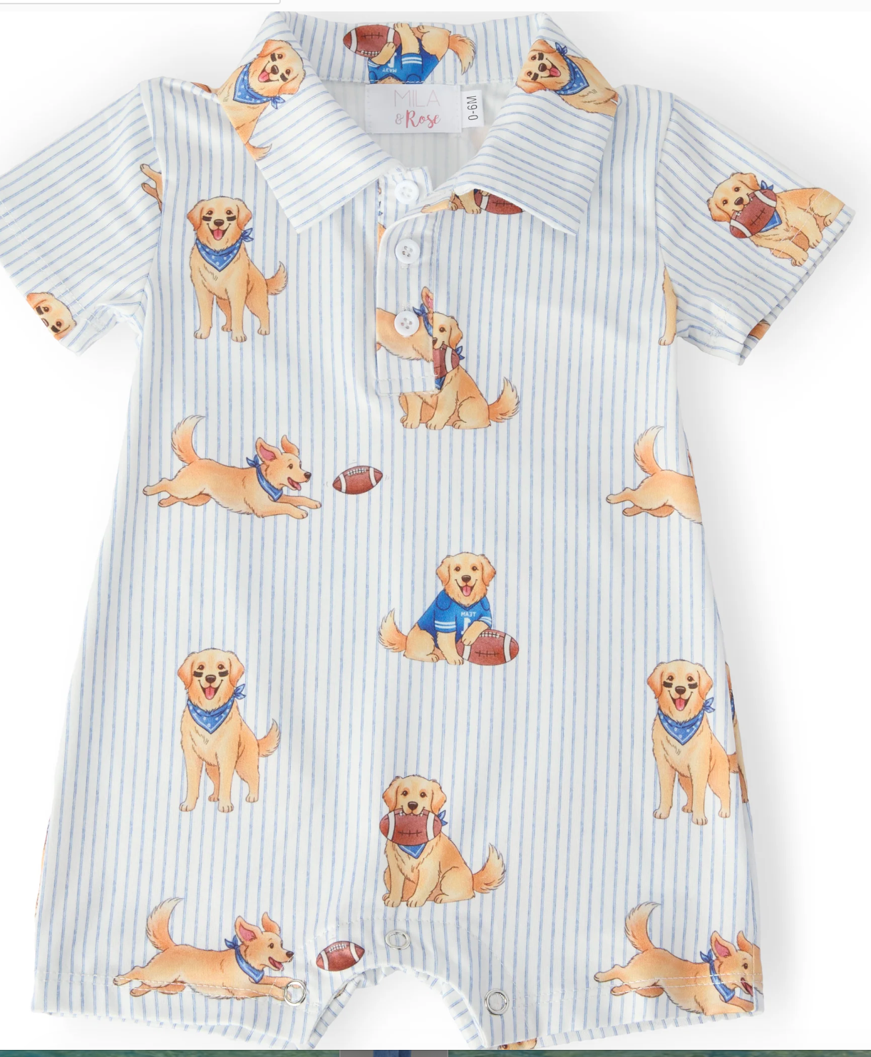Dog Quarterback Boys Romper