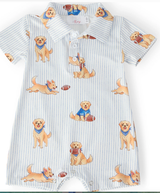 Dog Quarterback Boys Romper