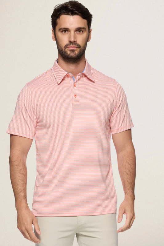 Flag and Anthem Coral Naples Stripe Polo