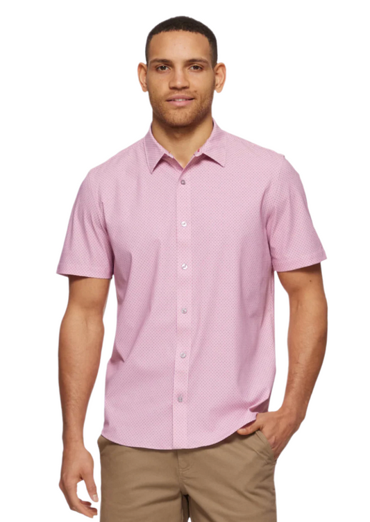 Flag and Anthem Pink Campton Dot SS Button Down