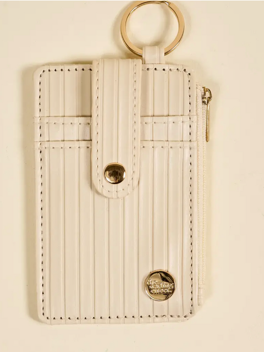 Cream Ripple Ridge Keychain Wallet