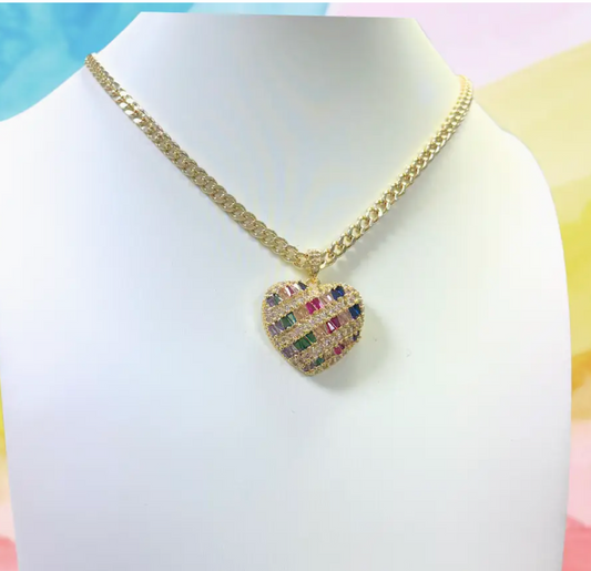 Rio Multi Color Heart Necklace
