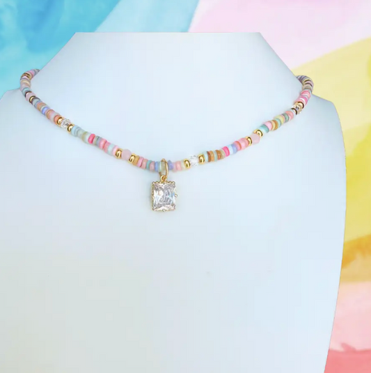 Multi Beaded CZ Necklace