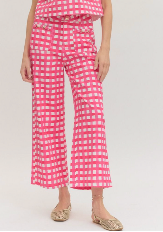 Pink Gingham Pants