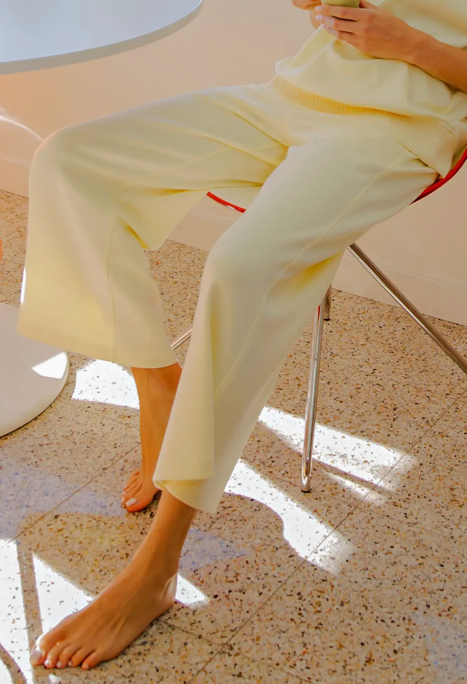 Lemon Wide Leg Scuba Pants