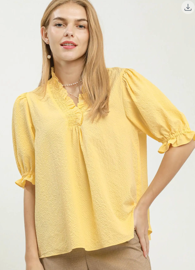 Lemon Textured Blouse