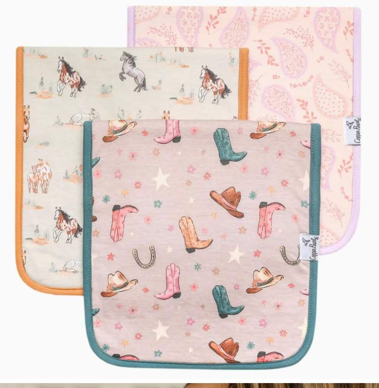 Copper Pearl Cheyenne Burp Cloths
