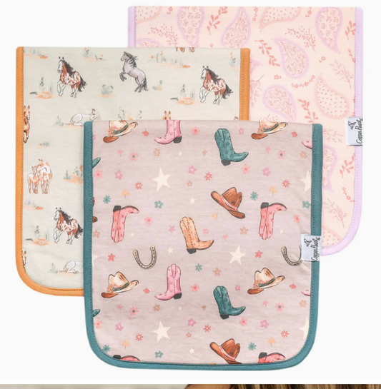Copper Pearl Cheyenne Burp Cloths