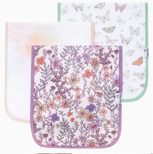 Copper Pearl Flora Burp Cloths
