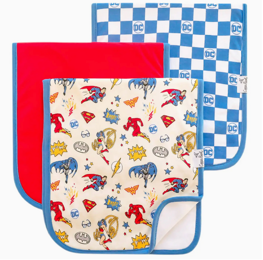 Copper Pearl Justice League Burp Cloths