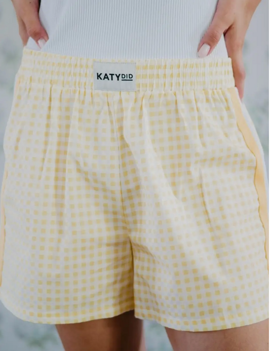 Yellow Gingham Boxer Shorts
