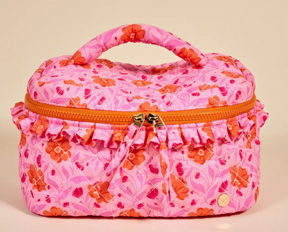 Poppin Petals Large Zip Top Cosmetic Bag
