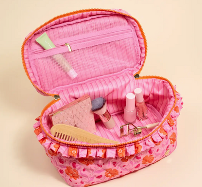 Poppin Petals Large Zip Top Cosmetic Bag
