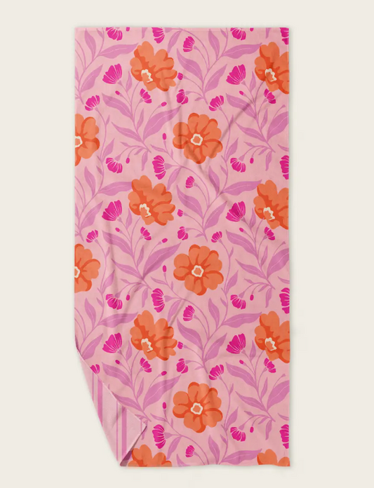 Poppin Petals XL Fast Drying Beach Towel