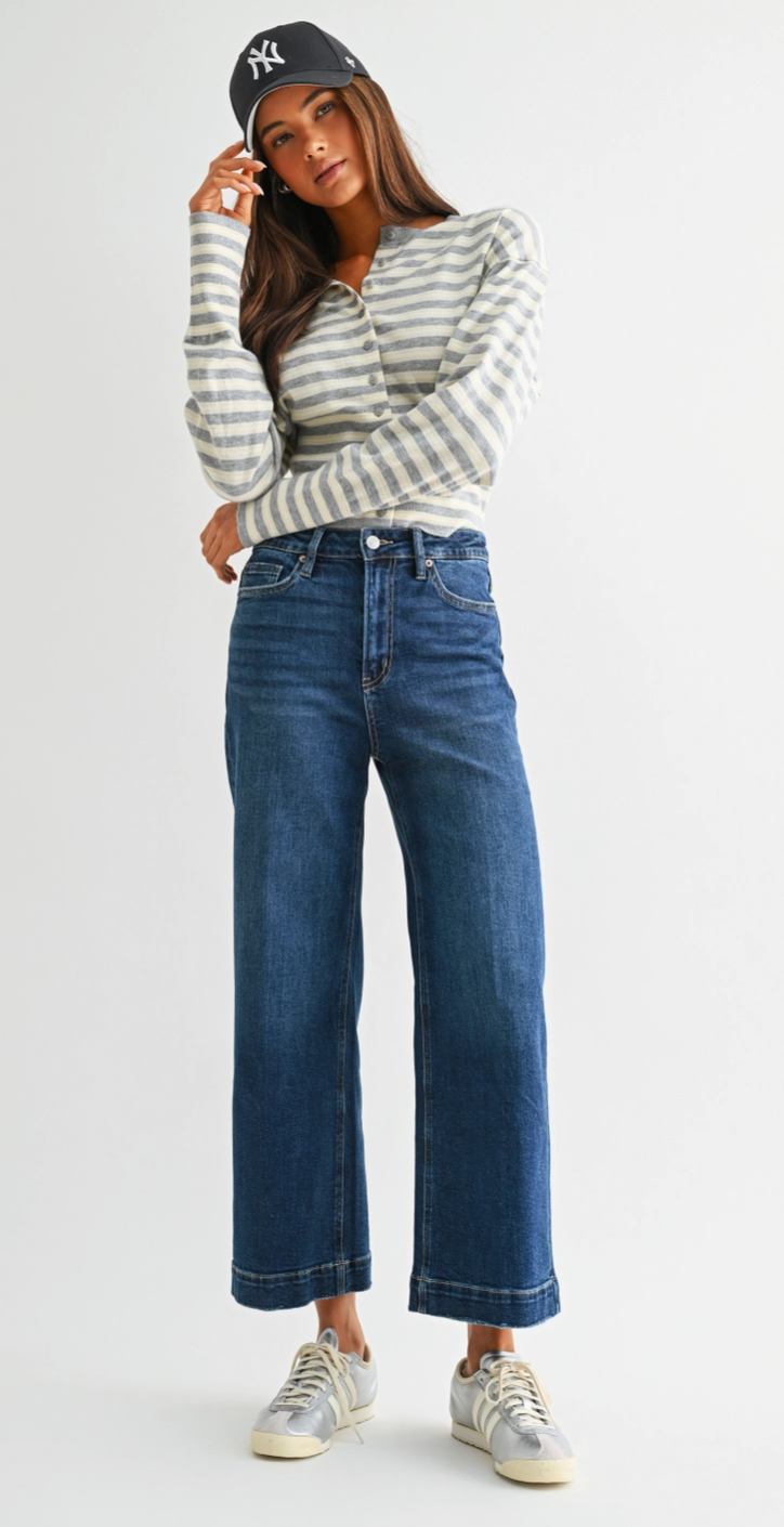 Mica Dark Wash Wide Trouser Jeans