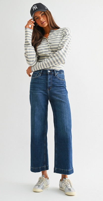 Mica Dark Wash Wide Trouser Jeans