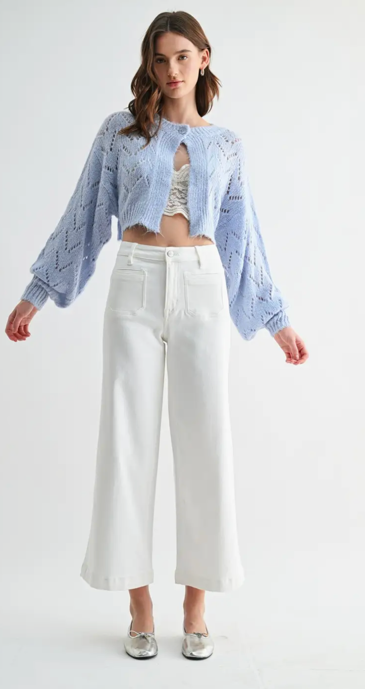 Mica White Patch Pocket Jeans