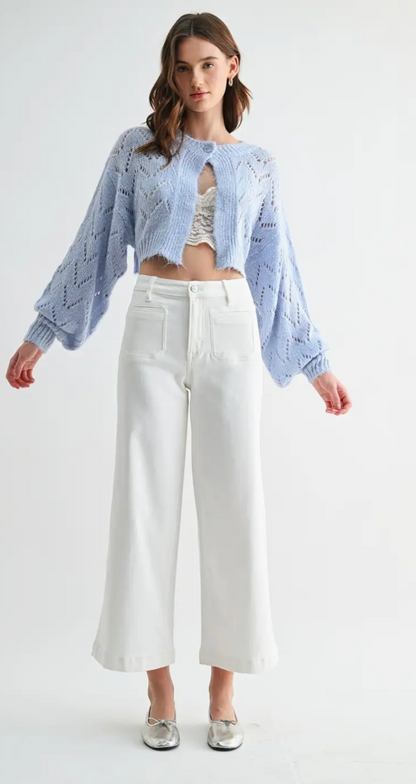 Mica White Patch Pocket Jeans