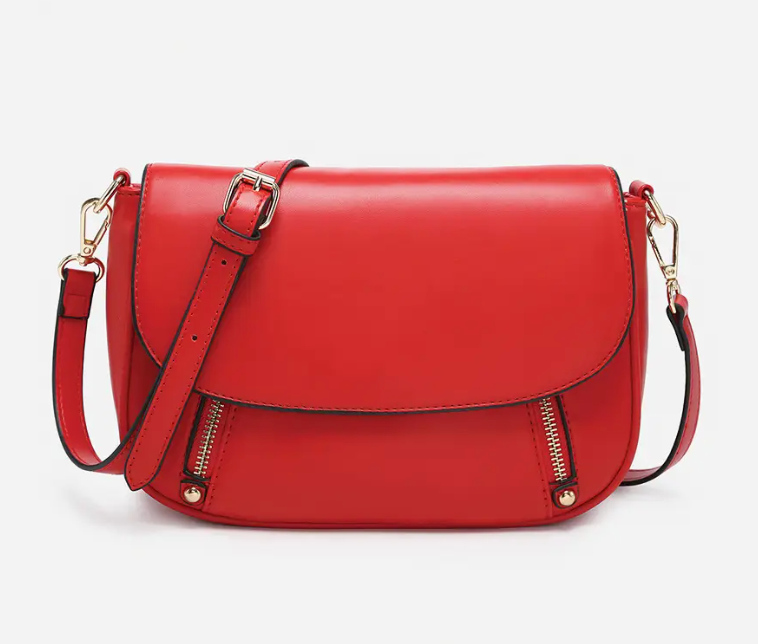 Lindsay Red Flapover Crossbody