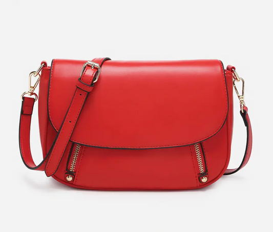 Lindsay Red Flapover Crossbody