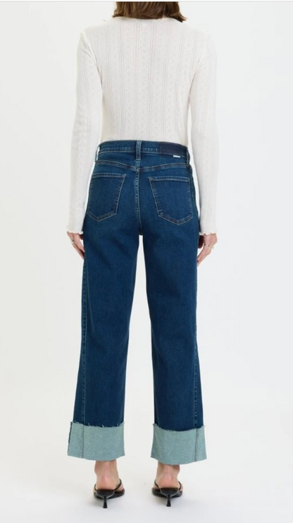 Daze Pleaser Dark Denim Cuffed Jeans