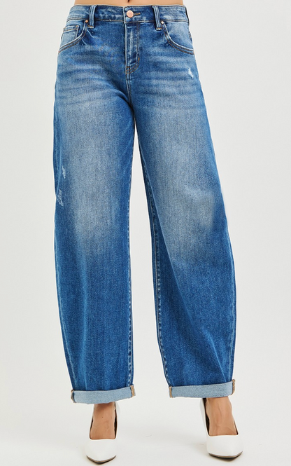 Risen Slouchy Cuff Barrel Jeans