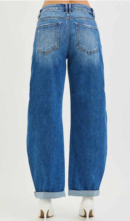 Risen Slouchy Cuff Barrel Jeans