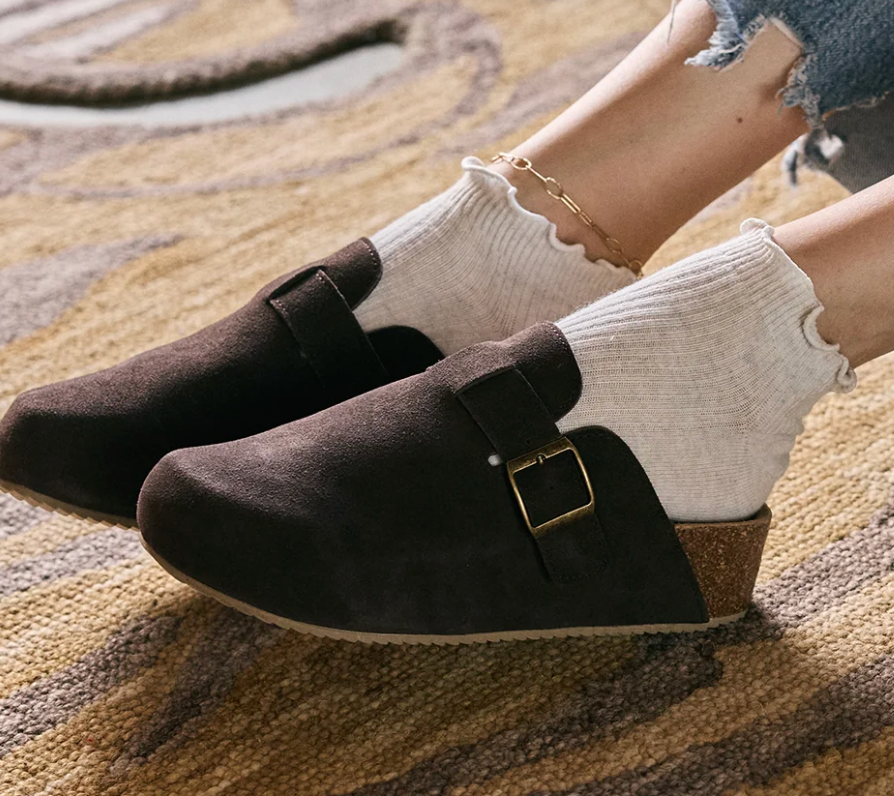 Dark Brown Slide On Clogs