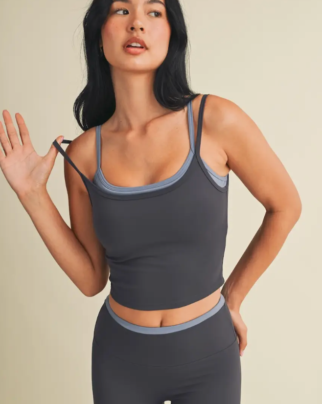 Slate Gray Double Layered Bra Tank