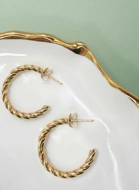 Gold Rope Hoops