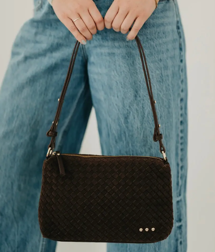 Chocolate Harper Suede Bag