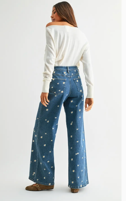 Mica Floral Denim Pants
