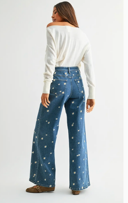 Mica Floral Denim Pants