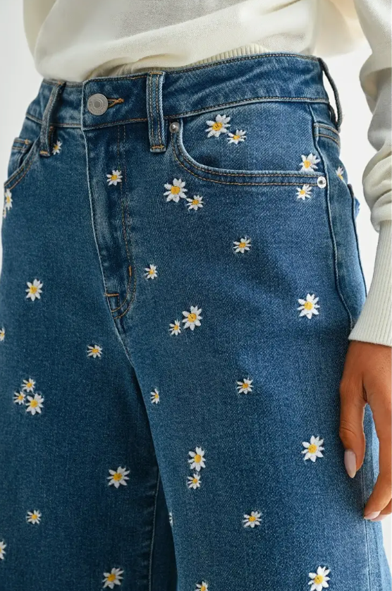 Mica Floral Denim Pants