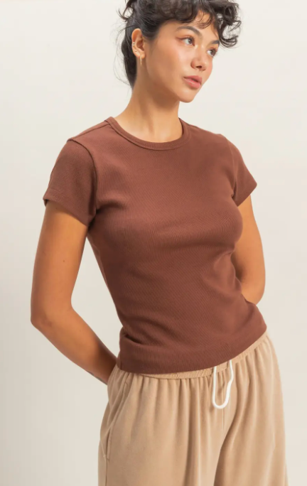 Basic Ribbed SS Top Asst Colors