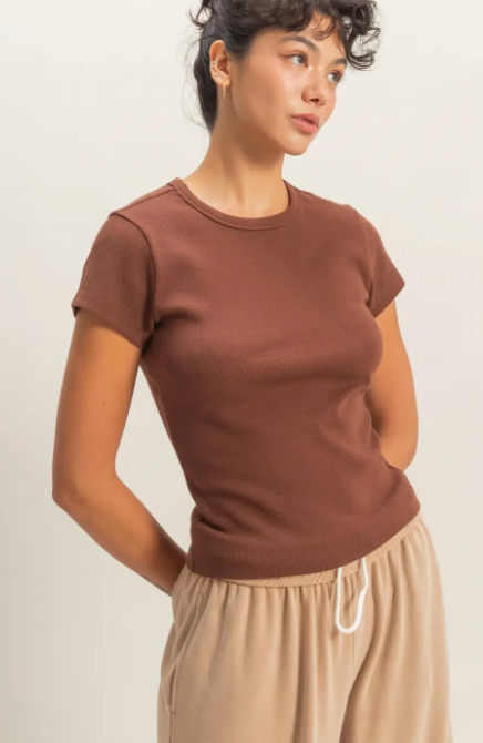 Basic Ribbed SS Top Asst Colors