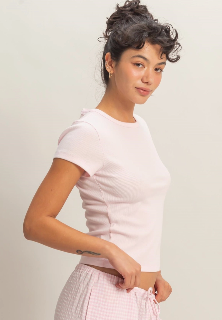 Basic Ribbed SS Top Asst Colors