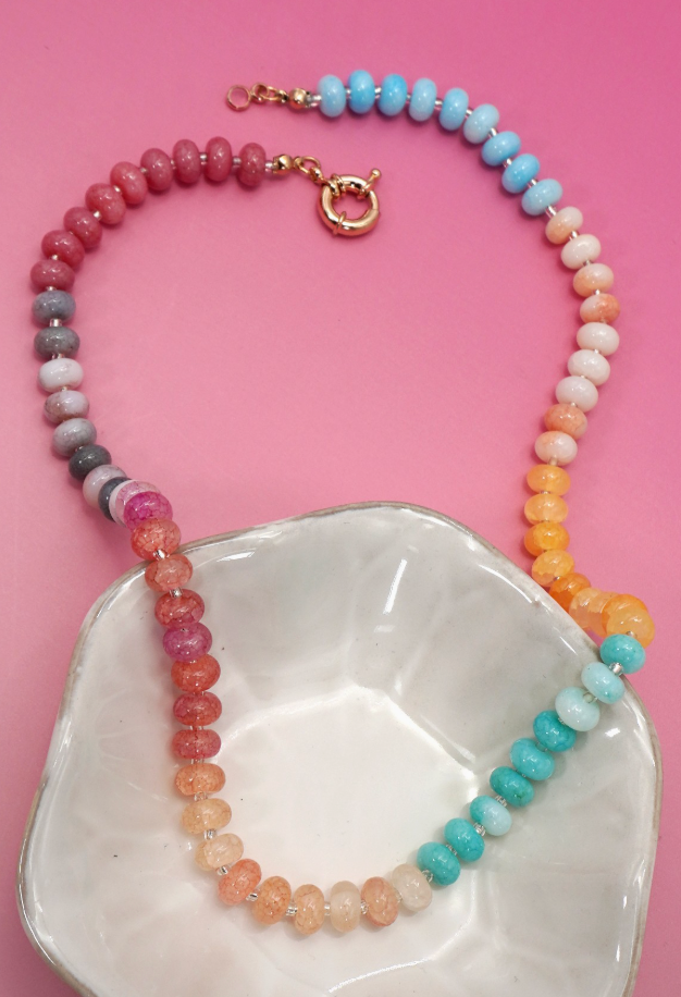 Natural Stone Beaded Asst Necklaces