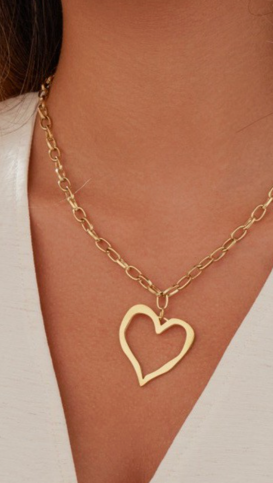 Hollow Heart Pendant Necklace Asst