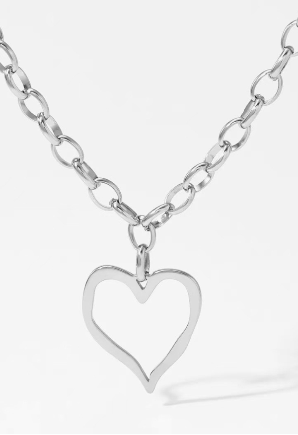 Hollow Heart Pendant Necklace Asst